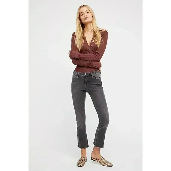 Free People High Rise Straight Frayed Crop Jean - Picture 2 of 13